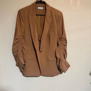 Calvin Klein Camel Ruched Blazer